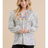 Jodifl Long Sleeve Printed Top