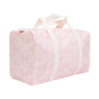 Apple of My Isla Bows on Pink Duffle Bag