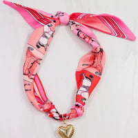 Lillie Scarf Charm Necklace PINK
