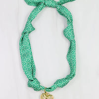 Serfina Scarf Charm Necklace Green