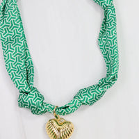 Serfina Scarf Charm Necklace Green