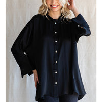 Jodifl Black Ruffle Neck Long Sleeve