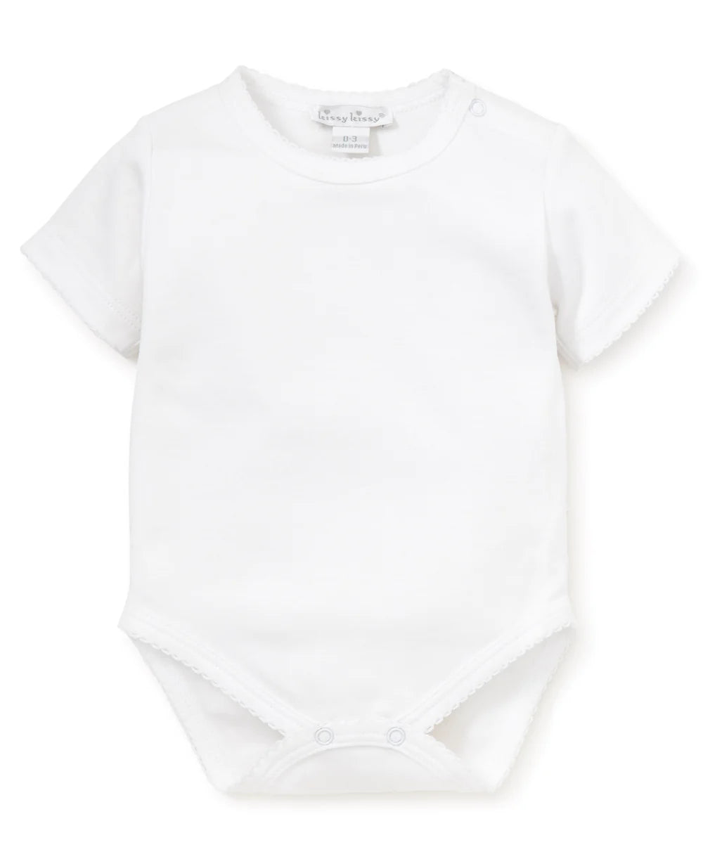Kissy Kissy Basic Short Sleeve Bodysuit White