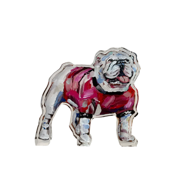 Bulldog Red Shirt Acrylic Block