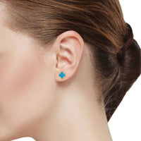 Lily Nily Turquoise Clover Stud Earrings
