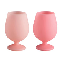Porter Green Silicone Wine Glasses - Flamingo + Lotus
