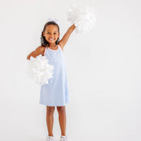 Beaufort Bonnet Prepletic Little Miss Tennis Dress - Beale Street Blue Seersucker/Palm Beach Pink