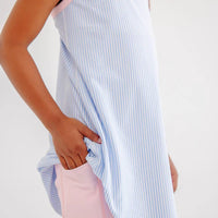 Beaufort Bonnet Prepletic Little Miss Tennis Dress - Beale Street Blue Seersucker/Palm Beach Pink
