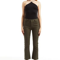 Tractr Jeans High Rise Coated Ankle Crop Flare