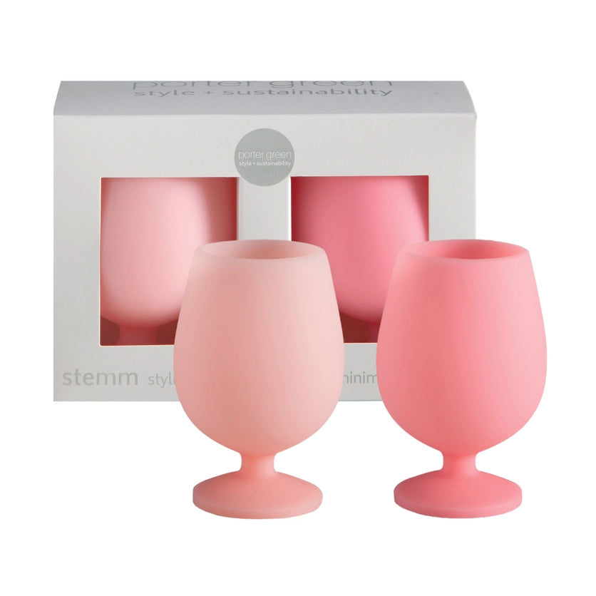 flamingo + lotus | stemm | silicone unbreakable wine glasses