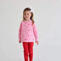 Beaufort Bonnet Cassidy Comfy Crewneck - Bitty Bows/Hamptons Hot Pink