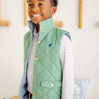 Beaufort Bonnet Prim and Proper Polo LS Pima - Grantley Gray Stripe/Gray Bay Brown