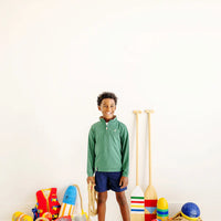 Beaufort Bonnet Prepletic Hayword Half Zip - Grier Green with Keeneland Khaki and Nantucket Navy