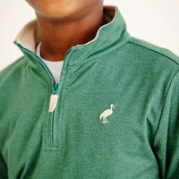 Beaufort Bonnet Prepletic Hayword Half Zip - Grier Green with Keeneland Khaki and Nantucket Navy