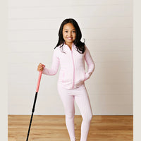 Swoon Kids Pink Gingham Active Leggings