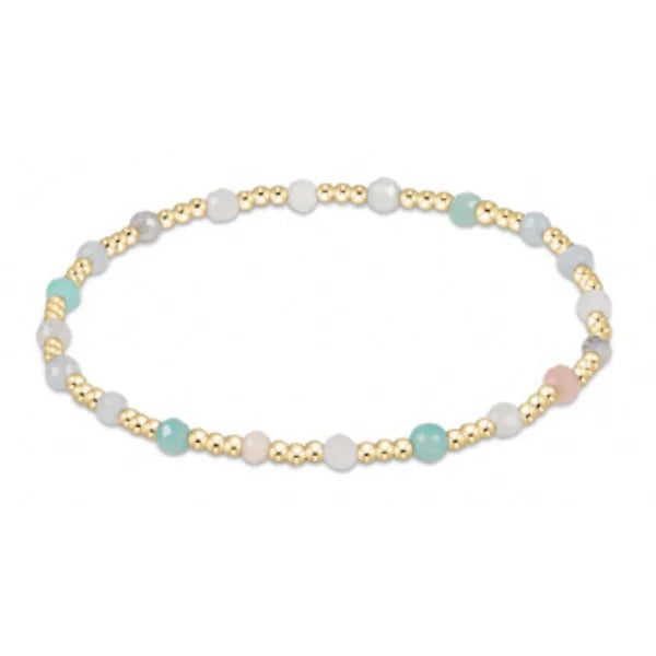 FACETED ONYX GEMSTONE GOLD SINCERITY PATTERN 3MM BEAD BRACELET main image 1