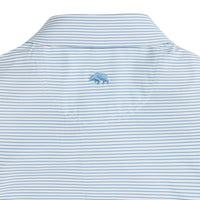 Onward Reserve Birdie Stripe Performance Polo- Lichen Blue