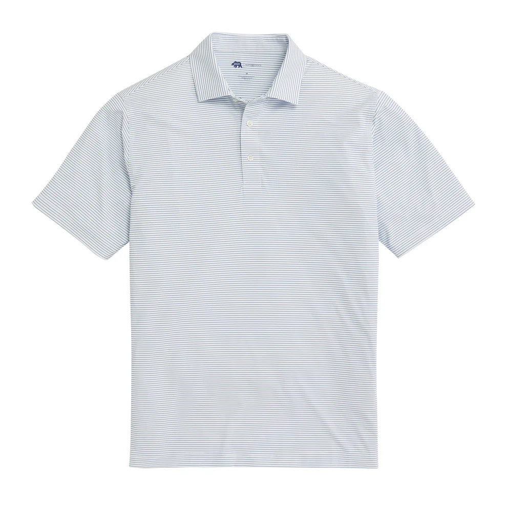 Onward Reserve Birdie Stripe Performance Polo- Lichen Blue