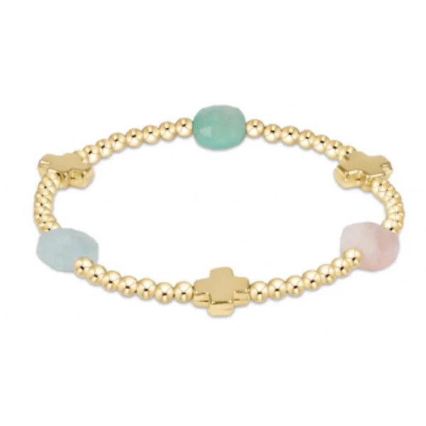 Enewton Signature Cross Admire Gold Pattern 3mm Bead Bracelet - Hot Mess SS25