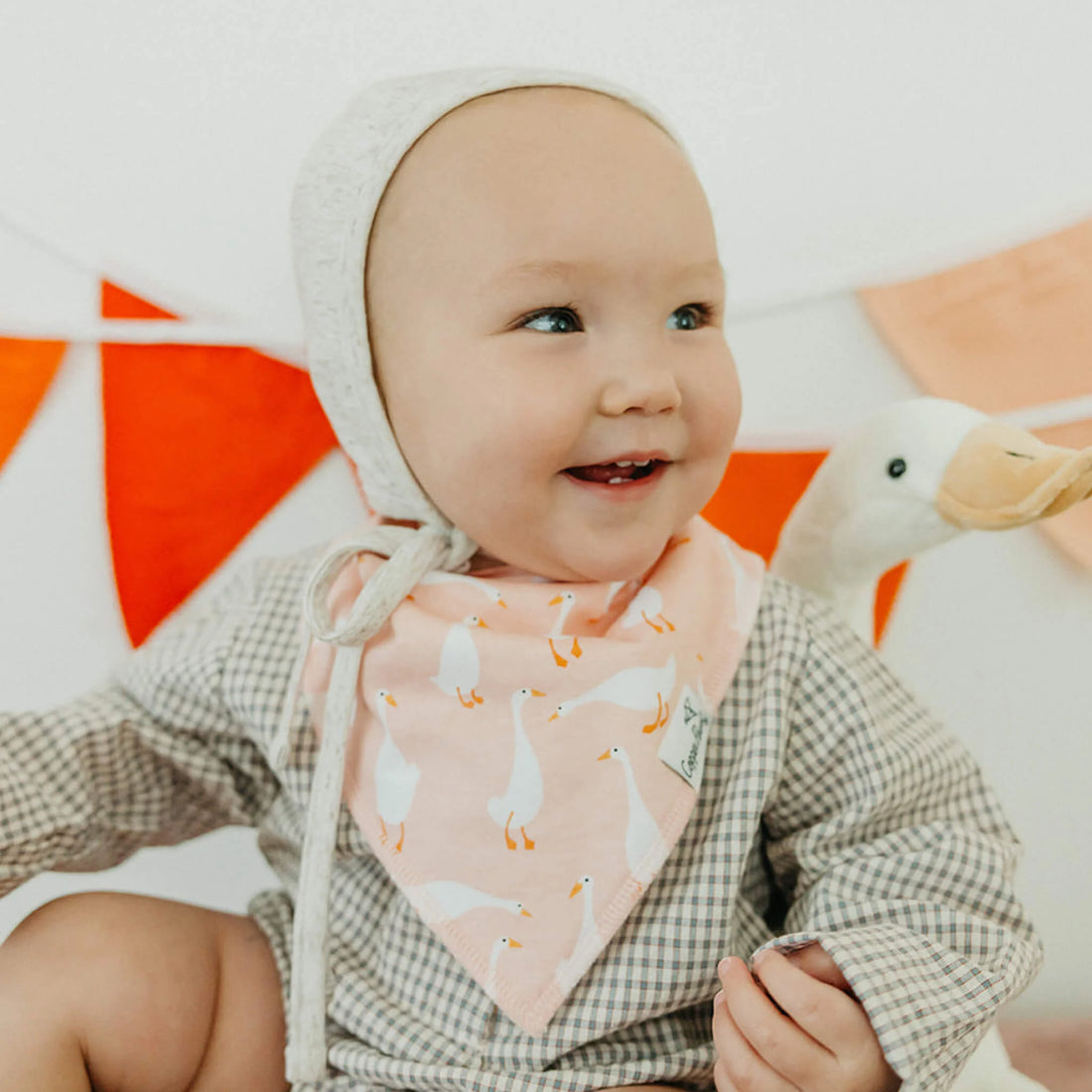 Copper Pearl Baby Bandana Bib Set - Goosie