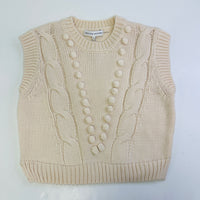 Mixed Media Cable Sweater Cream