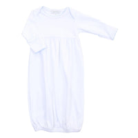 Magnolia Baby Essential White and Blue Pleated Gown