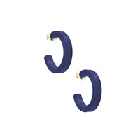 Small Resin Open Hoop Earrings - Bright Orange