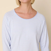 Essential Stripe Pima Knit Simple Set - Heavenly Blue