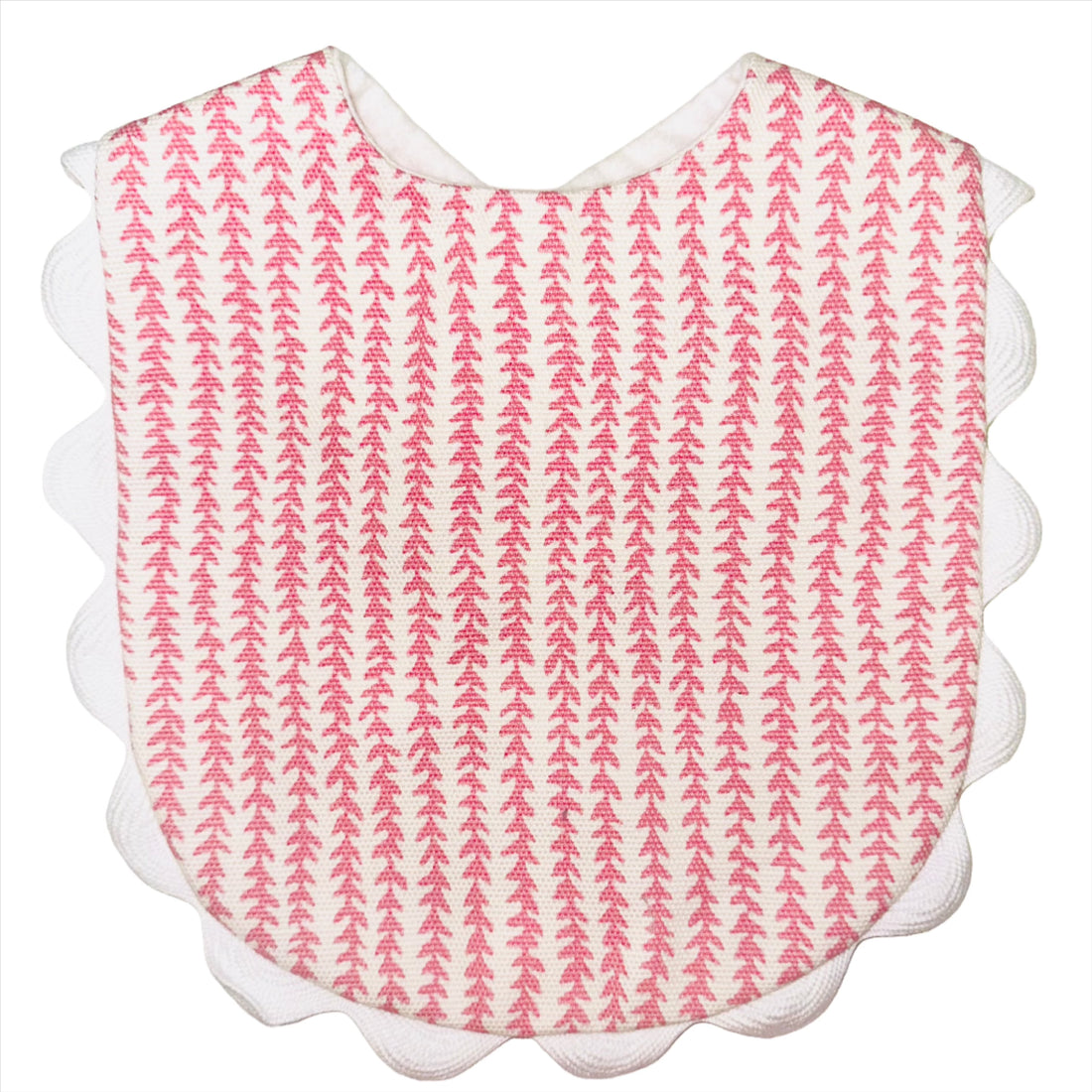 Jan Sevadjian Designs Bib - Heart Striped Pink