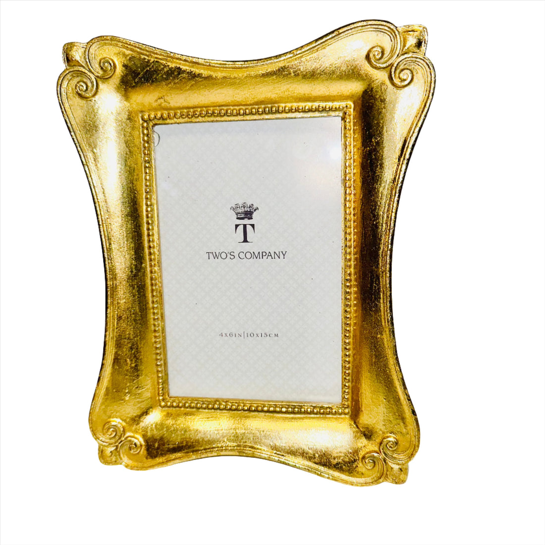 Two Co Brocante Distressed Gold Leaf Photo Frames