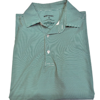 Men's Green & White Stripe Polo