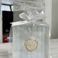 Striped Acrylic Block with Cross Intaglio