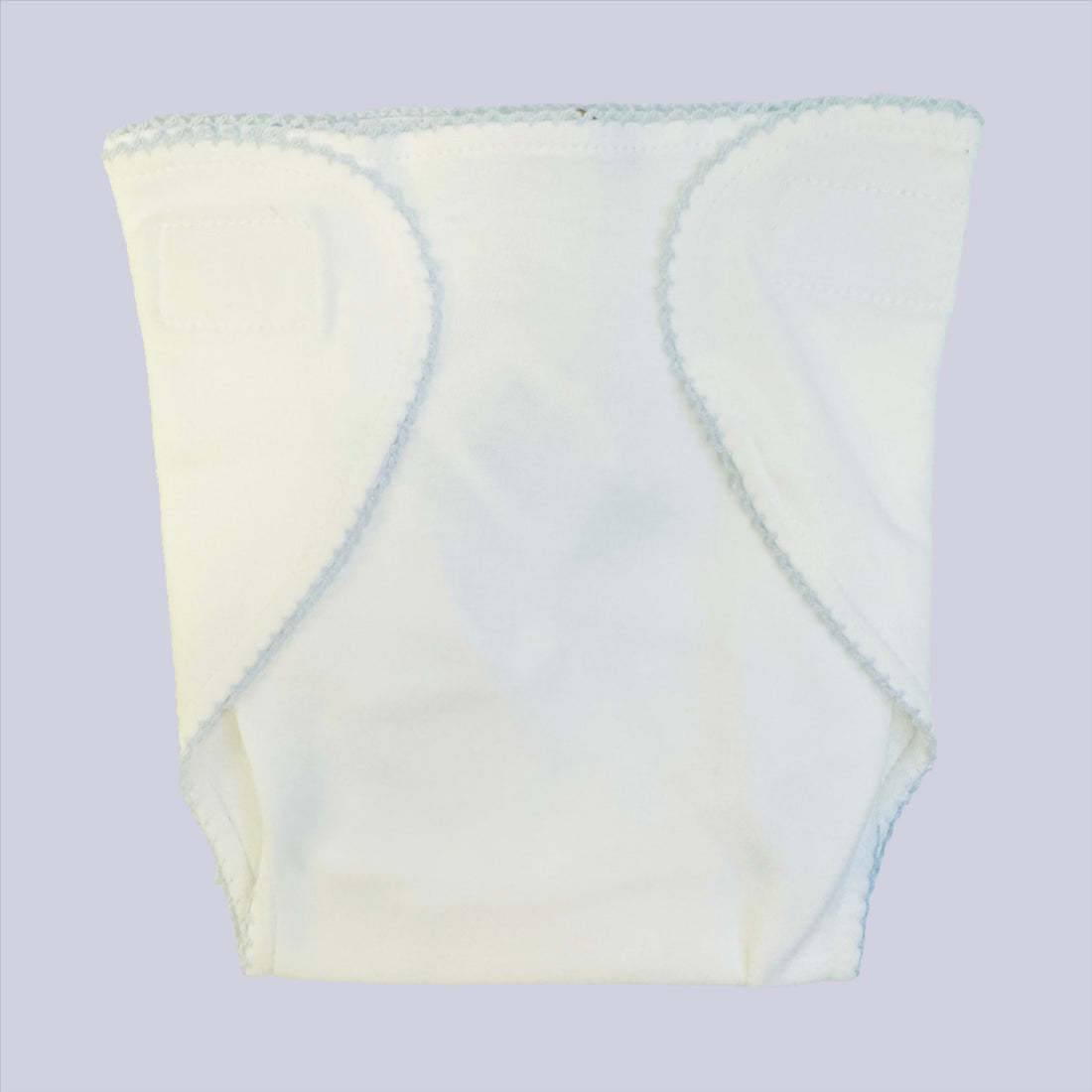 Pixie Lily Diaper Cover- Blue Trim
