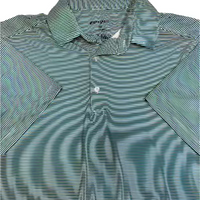Men's Green & White Stripe Polo