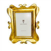 Two Co Brocante Distressed Gold Leaf Photo Frames