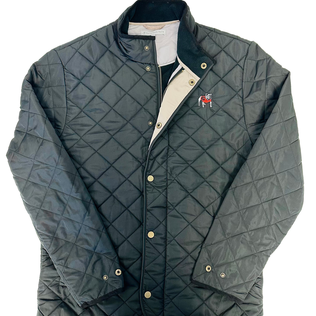 Peach State Pride UGA Standing Dawg Classic Quilted Jacket - Black