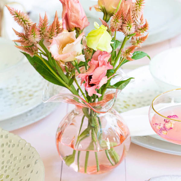 Vietri Hibiscus Pink Bud Vase