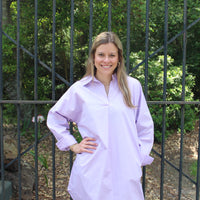 Caryn Lawn- Preppy Star Dress Lavender with Blue Star