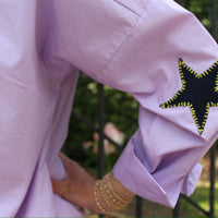 Caryn Lawn- Preppy Star Dress Lavender with Blue Star