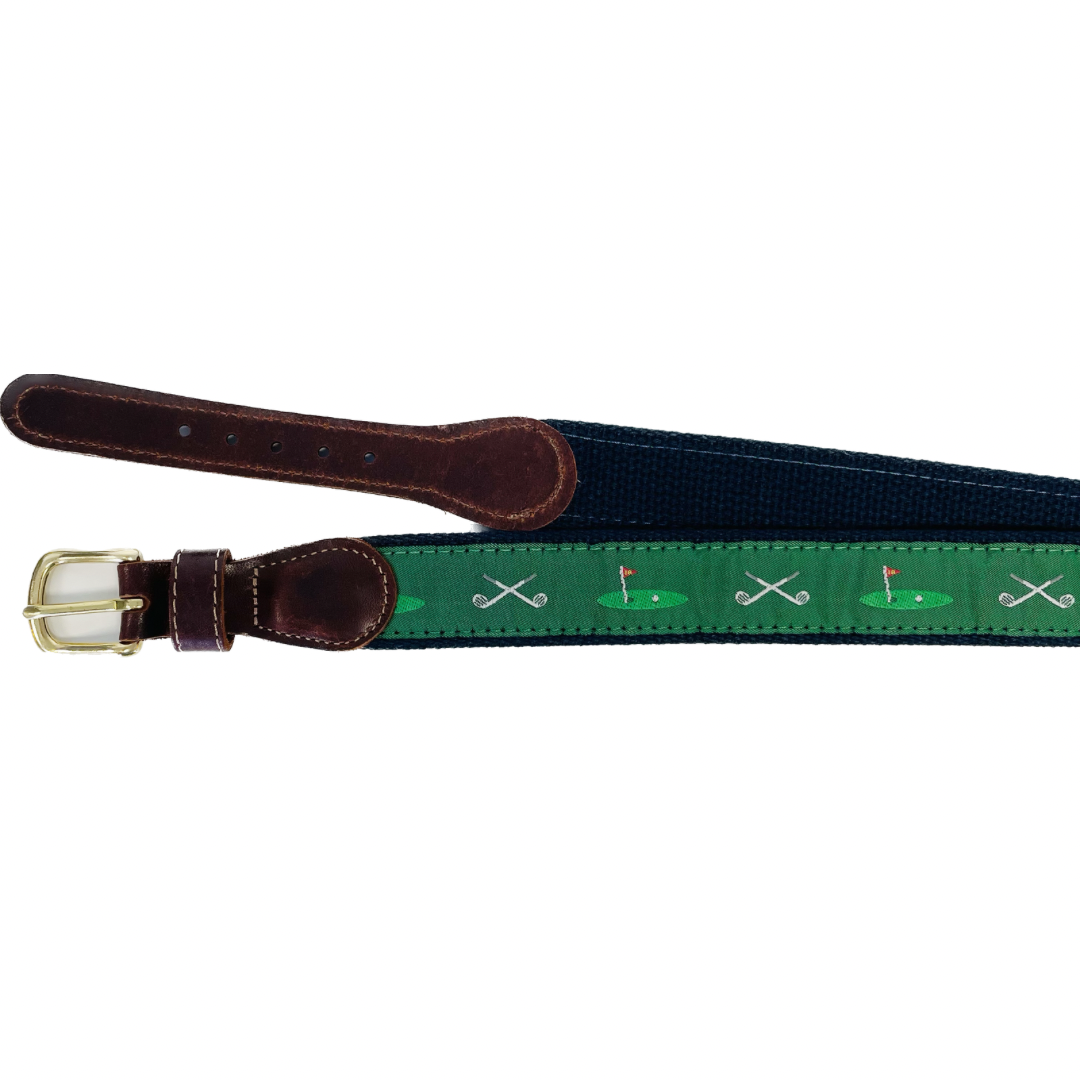 Golf Leather Tab Belt
