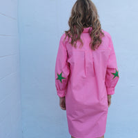 Caryn Lawn Preppy Star Dress Pink