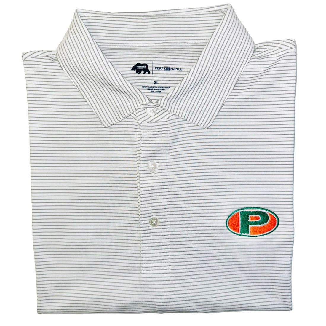 Onward Reserve Birdie Stripe Performance Polo- Mirage Grey