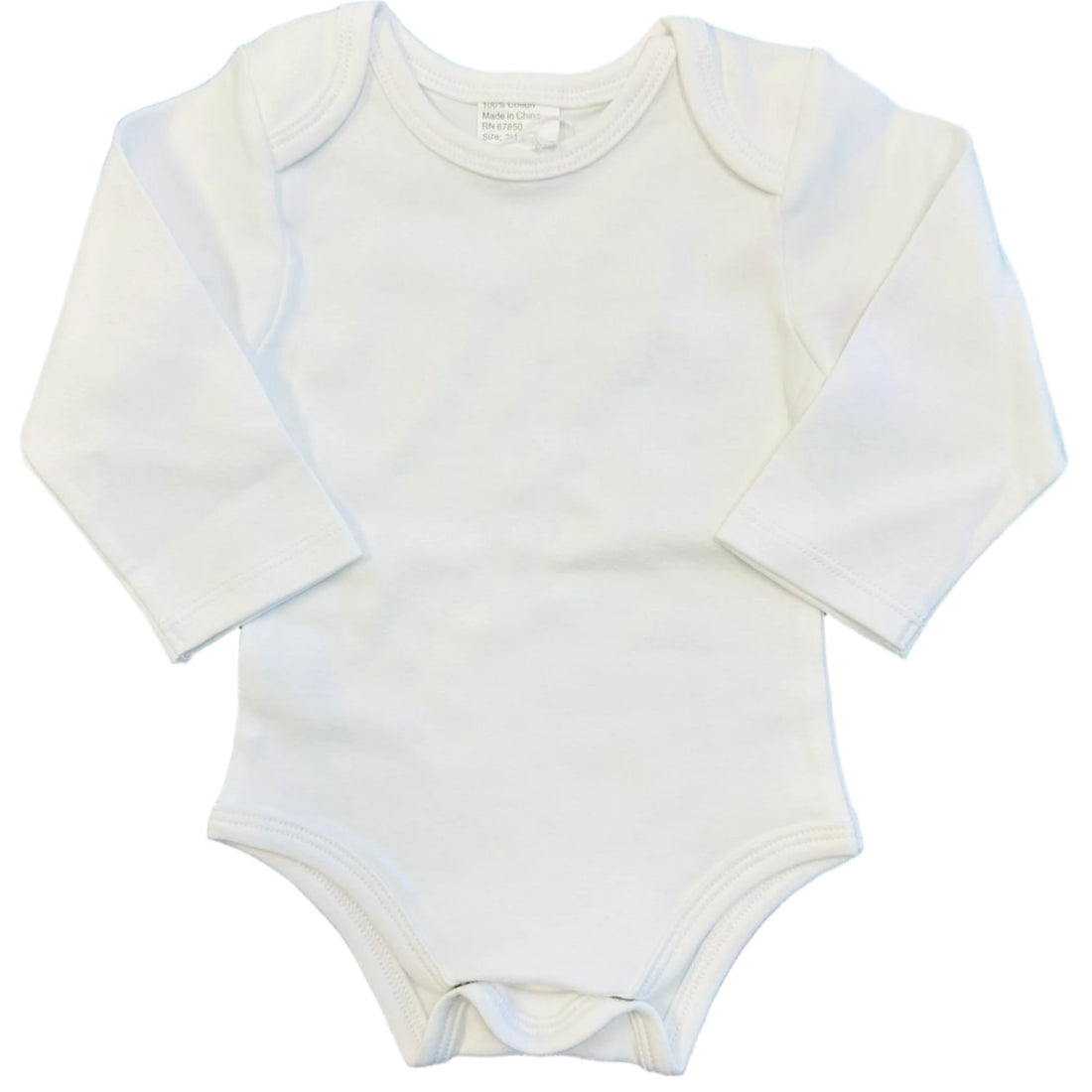 Oriental White Long Sleeve Onesie