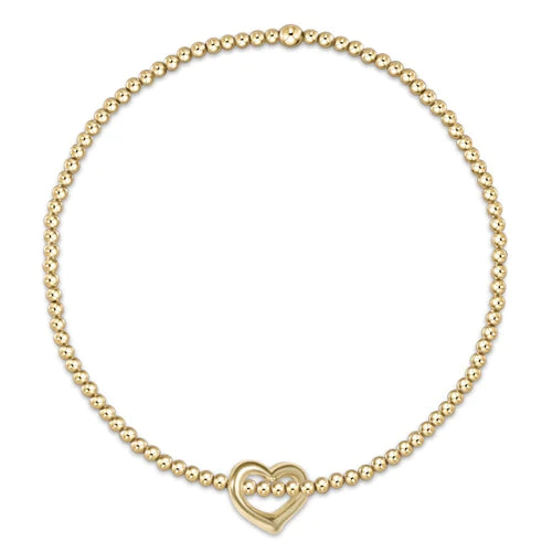 Enewton Egirl Classic Gold 2mm Bead Bracelet -Love Small Charm