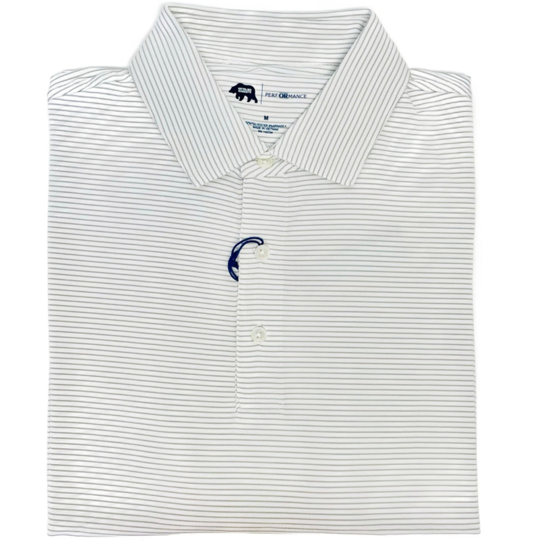 Onward Reserve Birdie Stripe Performance Polo- Mirage Grey