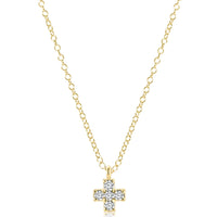 Enewton 14kt Gold and Diamond Signature Cross Necklace