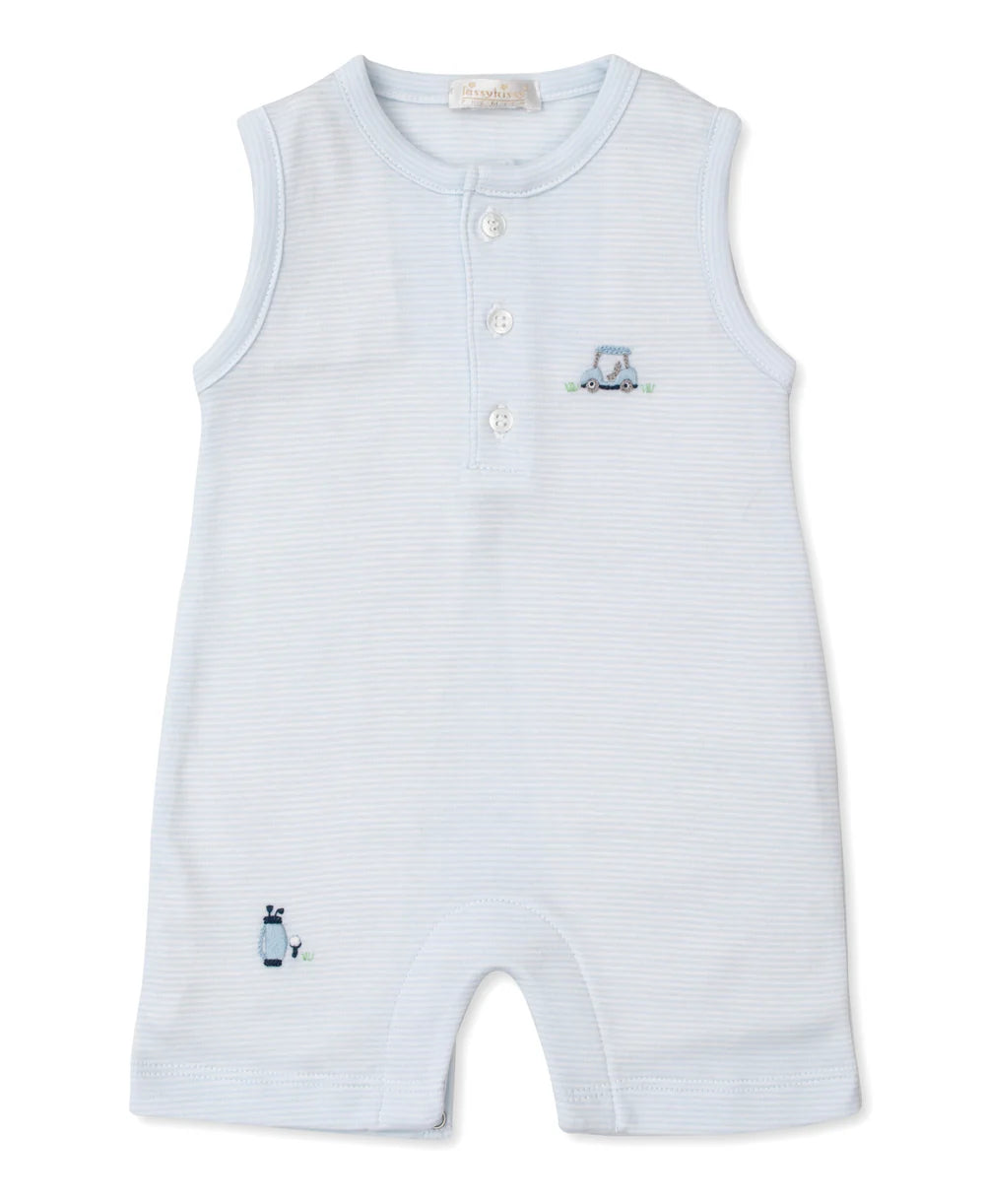Kissy Kissy Light Blue Stripe Premier Golf Sleeveless Playsuit