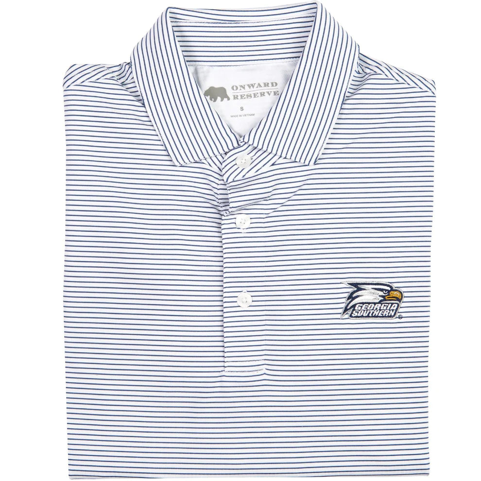 Onward Reserve Birdie Stripe Performance Polo Georgia Southern-White/Navy