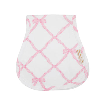 Beaufort Bonnet Oopsie Daisy Burp Cloth- Pink Belle Meade Bow