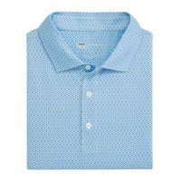 Onward Reserve Out Of The Office Printed Performance Polo- Delicate Blue